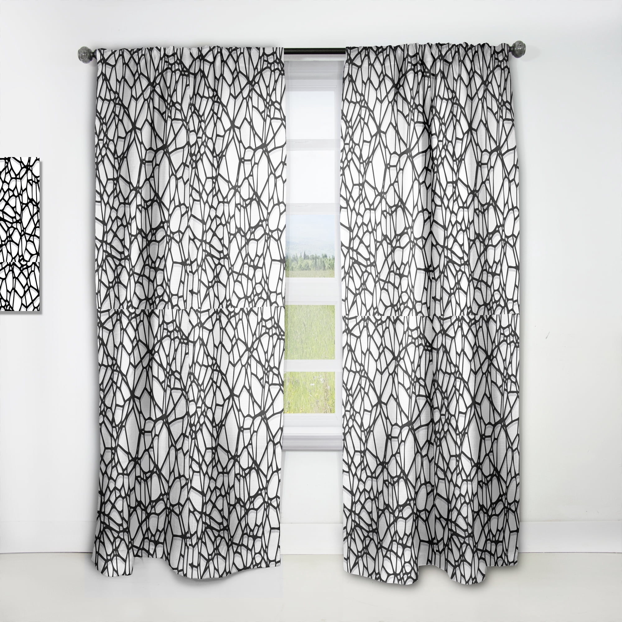 Designart 'Abstract Pattern Mosaic' Modern & Contemporary Curtain Panel