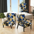 thumbnail image 1 of Designart "Abstract Pattern With Blue & Golden Textures IX" Upholstered Modern Geometric Accent Chair and Modern & Contemporary Arm Chair - Multiple Color & Pattern, 1 of 5