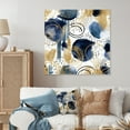 thumbnail image 1 of Designart "Abstract Pattern with Blue and Golden Textures VI" Abstract Metal Wall Art, 1 of 5