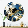 thumbnail image 1 of Designart "Abstract Pattern with Blue and Golden Textures XII" Minimalism Oversized Wall Clock, 1 of 5