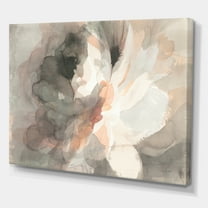 Designart 'Abstract Peony Grey' Pink Modern gallery-wrapped Canvas