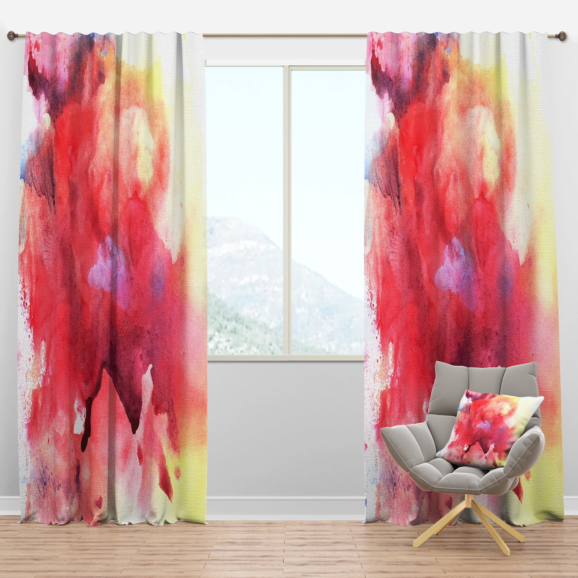Designart 'Abstract Pink' Modern & Contemporary Blackout Curtain Panel