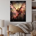 Designart "Abstract Pink and Black Bat Elegance In Pink and Black