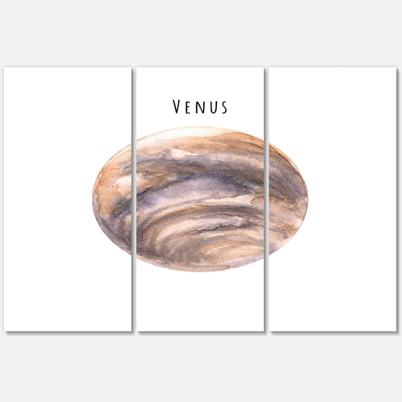 Designart ' Abstract Planet Venus ' Bohemian & Eclectic Canvas Wall Art Print