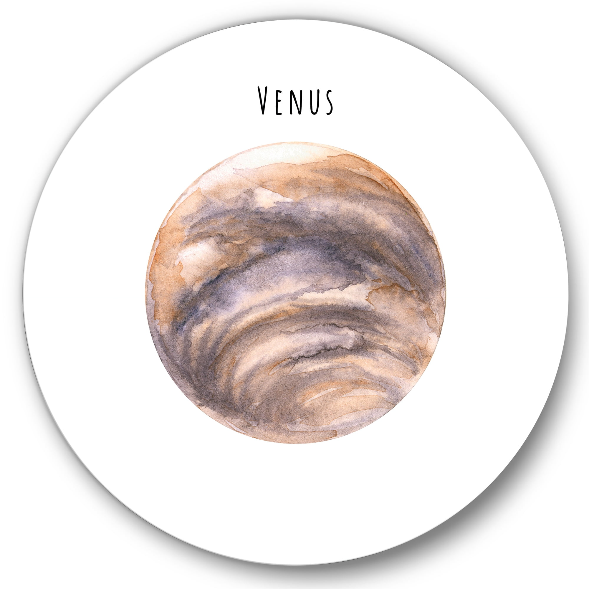 Designart 'Abstract Planet Venus' Bohemian & Eclectic Circle Metal Wall Art 29x29 - Disc of 29