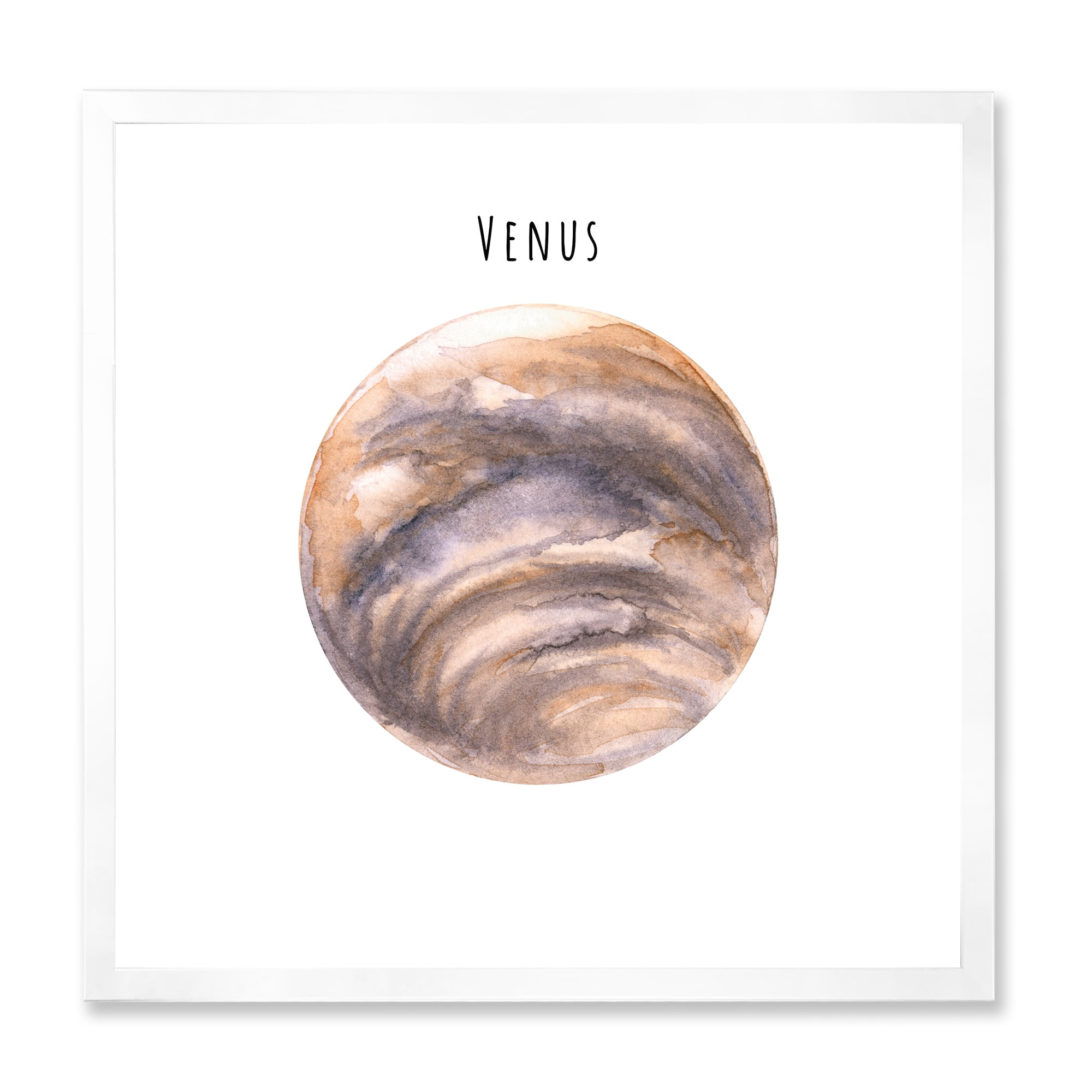Designart 'Abstract Planet Venus' Bohemian & Eclectic Framed Art Print