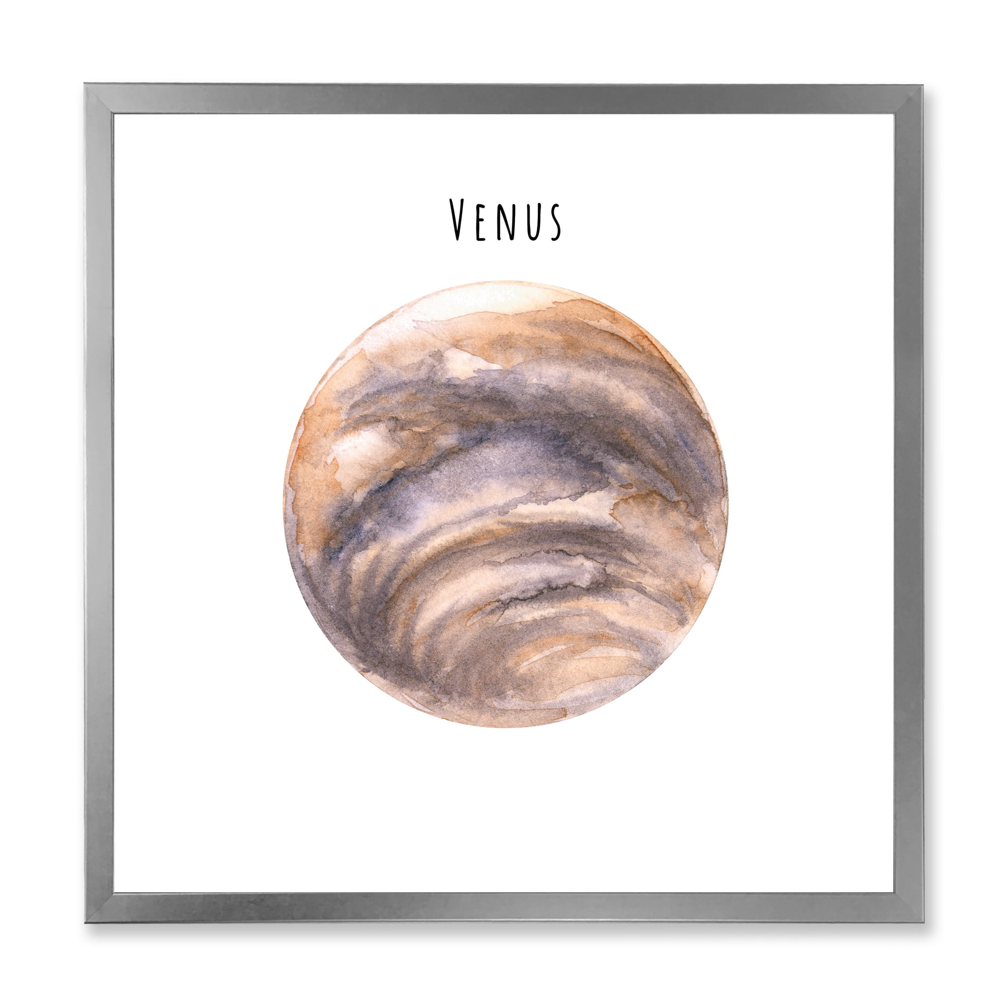 Designart 'Abstract Planet Venus' Bohemian & Eclectic Framed Art Print
