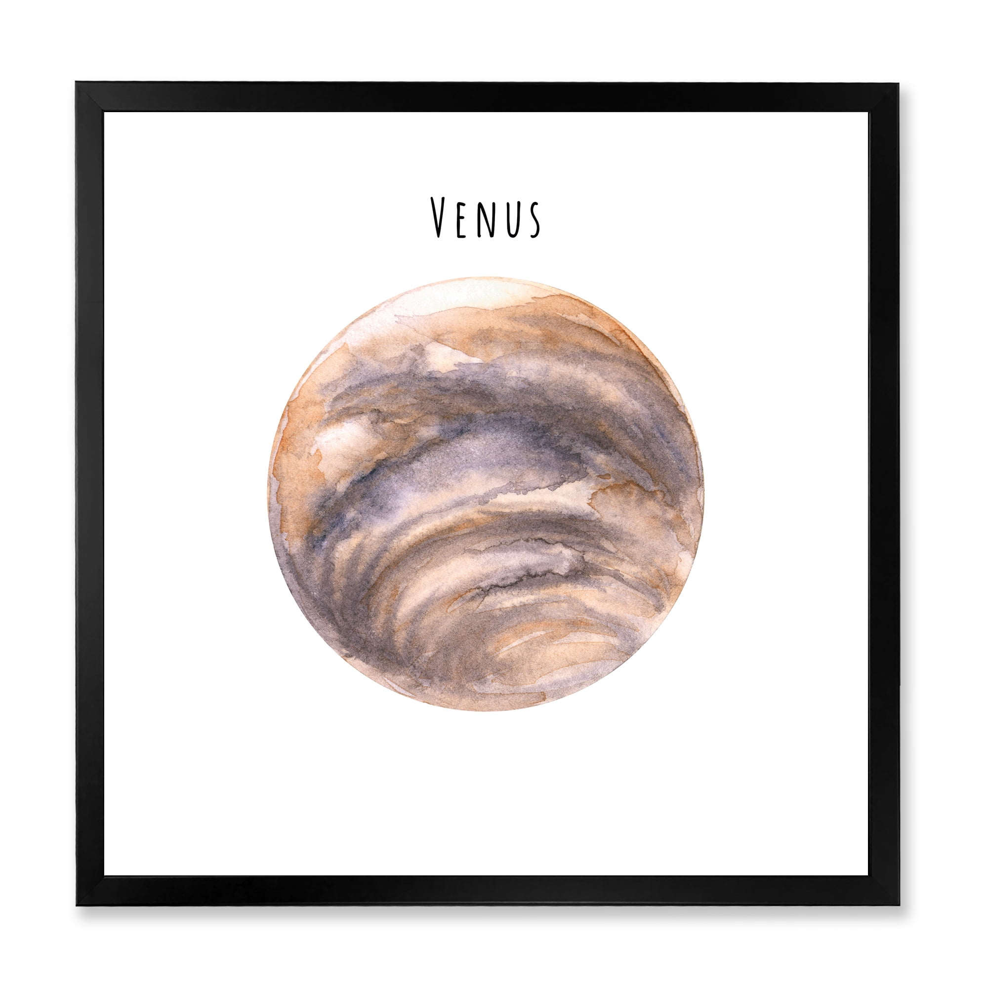 Designart 'Abstract Planet Venus' Bohemian & Eclectic Framed Art Print