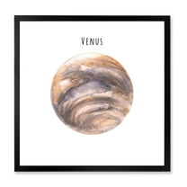 Designart 'Abstract Planet Venus' Bohemian & Eclectic Framed Art Print
