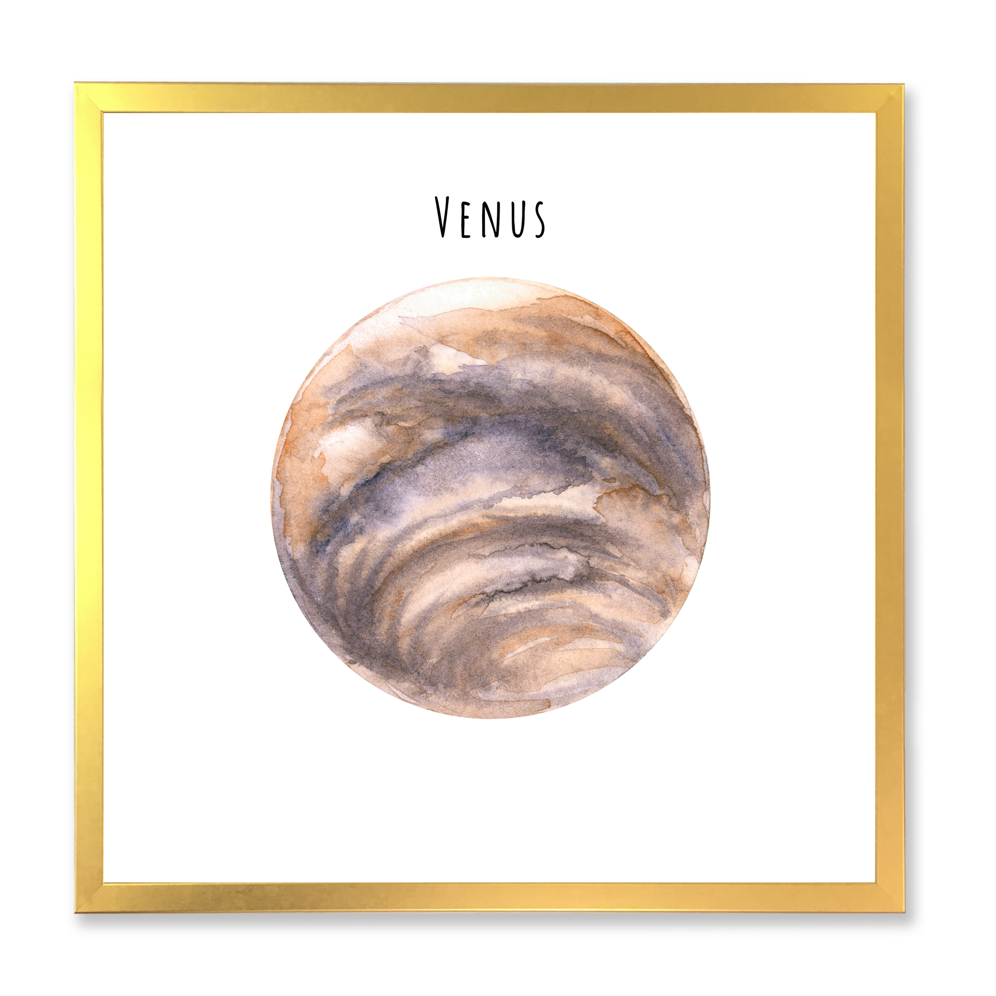 Designart 'Abstract Planet Venus' Bohemian & Eclectic Framed Art Print