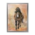 thumbnail image 1 of Designart 'Abstract Portrait Of Beautiful Chestnut Horse I' Farmhouse Framed Art Print, 1 of 4
