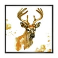 thumbnail image 1 of Designart 'Abstract Portrait Of Deer With Big Horns' Farmhouse Framed Canvas Wall Art Print, 1 of 5