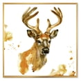 thumbnail image 1 of Designart 'Abstract Portrait Of Deer With Big Horns' Farmhouse Framed Canvas Wall Art Print, 1 of 5