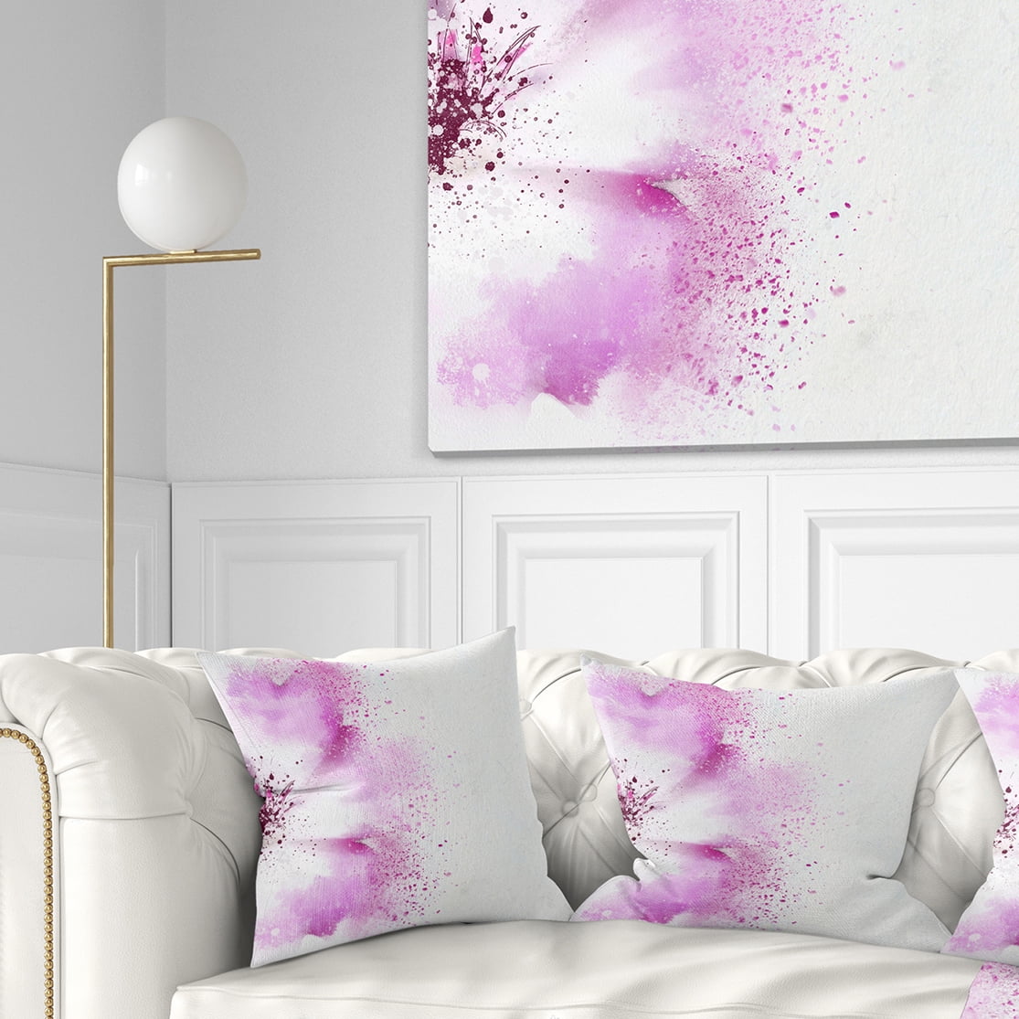 Designart Abstract Purple Daisy Flower - Flowers Throw Pillowwork - 16x16