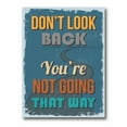 thumbnail image 1 of Designart ' Abstract Quote Don't Look Back You're Not Going That Way ' Traditional Canvas Wall Art Print, 1 of 4