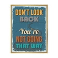 thumbnail image 1 of Designart 'Abstract Quote Don't Look Back You're Not Going That Way' Traditional Framed Canvas Wall Art Print, 1 of 5