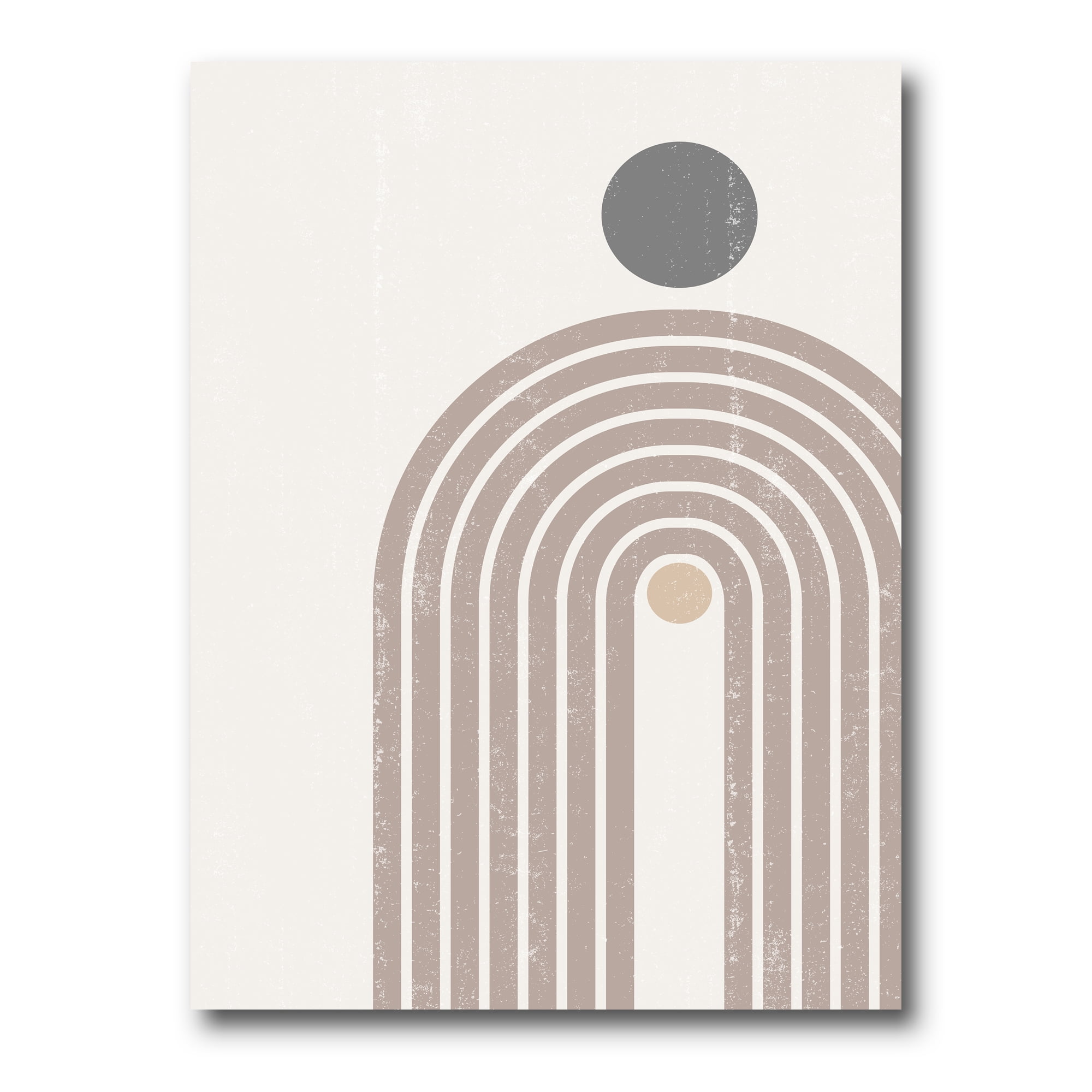 Designart ' Abstract Rainbow Moon and Sun In Earth Tones I ' Modern Canvas Wall Art Print
