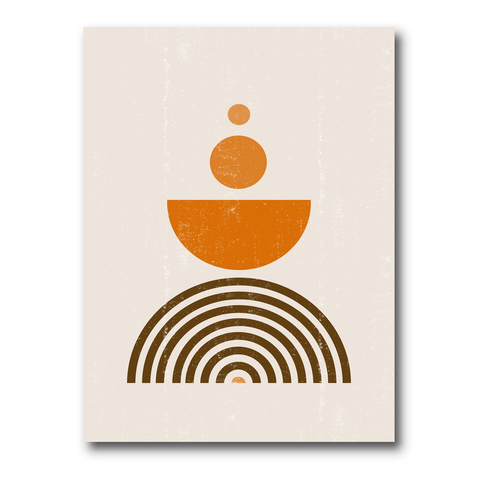 Designart ' Abstract Rainbow Moon and Sun In Earth Tones V ' Modern Canvas Wall Art Print