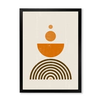 Designart 'Abstract Rainbow Moon and Sun In Earth Tones V' Modern Framed Art Print