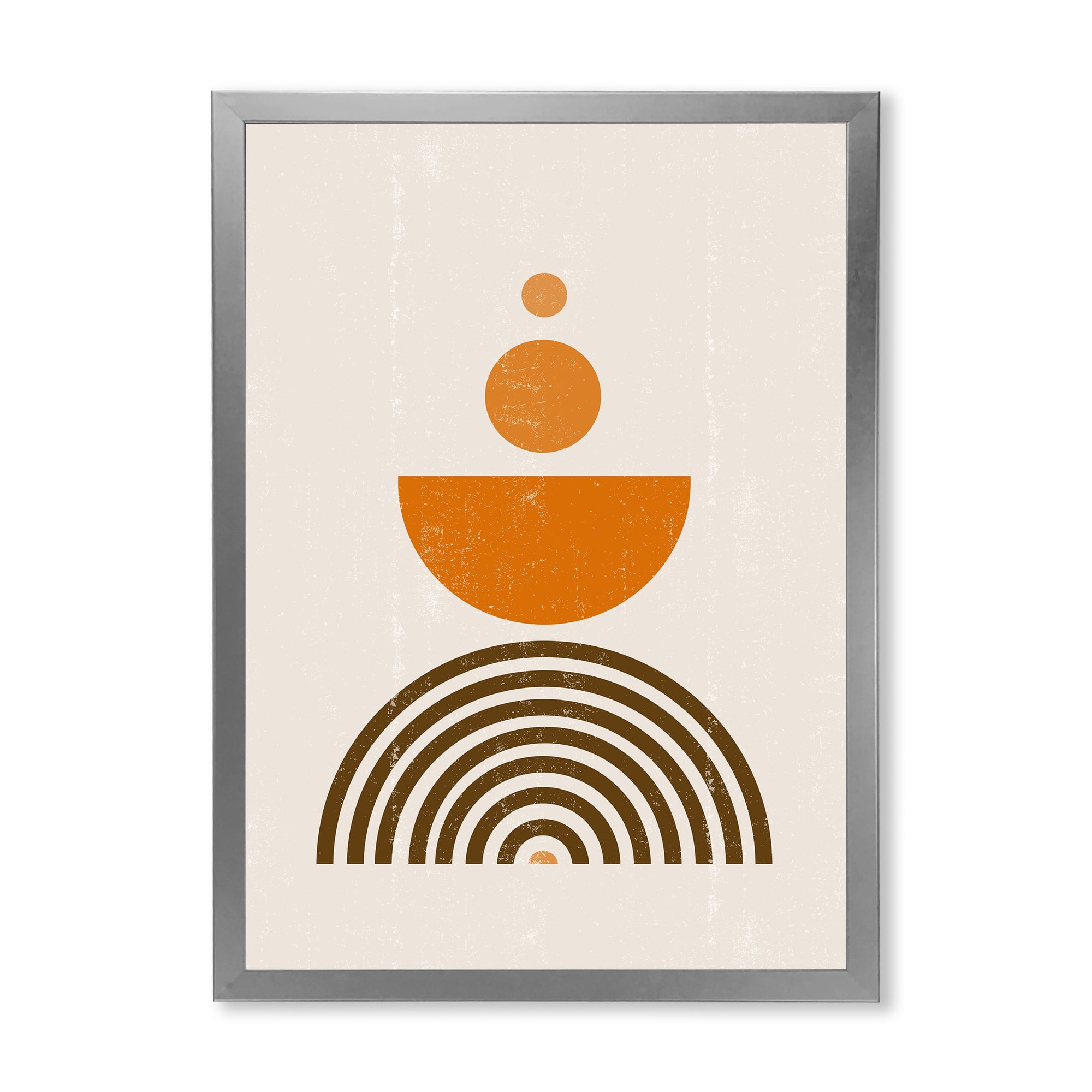 Designart 'Abstract Rainbow Moon and Sun In Earth Tones V' Modern Framed Art Print