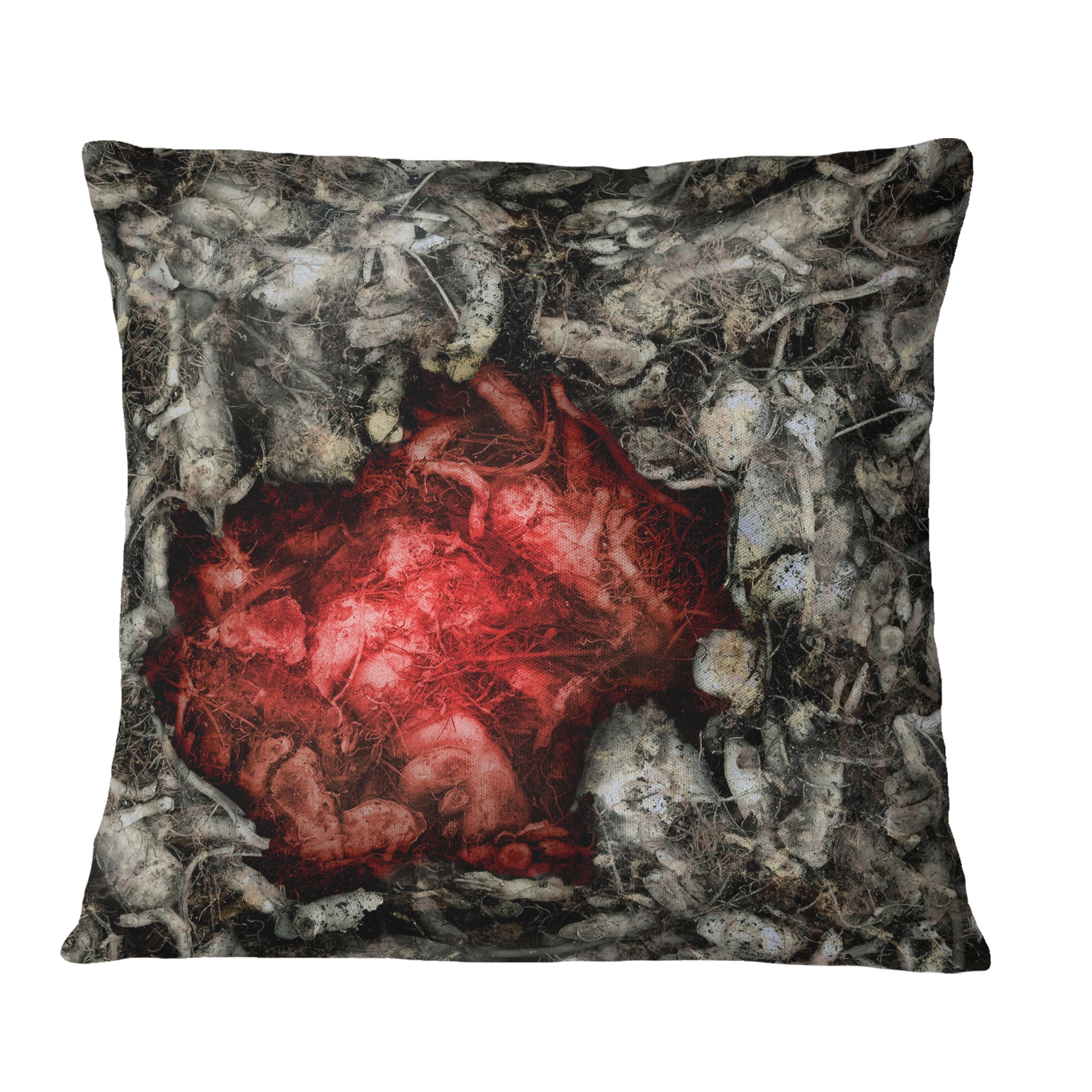 Designart Abstract Red Artistic Background - Abstract Throw Pillow - 16x16
