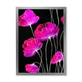 thumbnail image 1 of Designart 'Abstract Red Flower Detail On Black Background I' Traditional Framed Art Print, 1 of 4