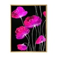 thumbnail image 1 of Designart 'Abstract Red Flower Detail On Black Background I' Traditional Framed Canvas Wall Art Print, 1 of 5