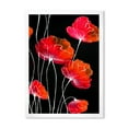 thumbnail image 1 of Designart 'Abstract Red Flower Detail On Black Background II' Traditional Framed Art Print, 1 of 4