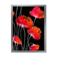 thumbnail image 1 of Designart 'Abstract Red Flower Detail On Black Background II' Traditional Framed Art Print, 1 of 4