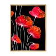 thumbnail image 1 of Designart 'Abstract Red Flower Detail On Black Background II' Traditional Framed Canvas Wall Art Print, 1 of 5