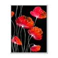 thumbnail image 1 of Designart 'Abstract Red Flower Detail On Black Background II' Traditional Framed Canvas Wall Art Print, 1 of 5