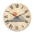thumbnail image 1 of Designart 'Abstract Red Moon With Mountainscape' Modern Wood Wall Clock, 1 of 5