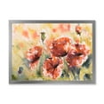 thumbnail image 1 of Designart 'Abstract Red Poppy On A Field' Traditional Framed Art Print, 1 of 4