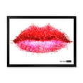 thumbnail image 1 of Designart 'Abstract Red Woman Lips in Pixels' Modern Framed Art Print, 1 of 4