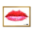 thumbnail image 1 of Designart 'Abstract Red Woman Lips in Pixels' Modern Framed Art Print, 1 of 4