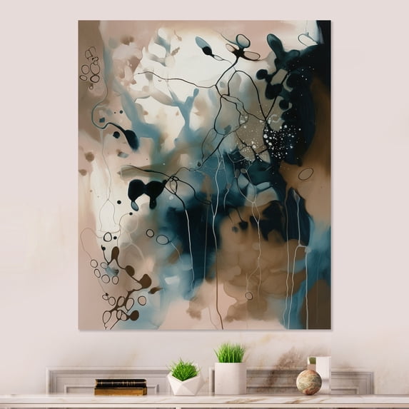 Designart "Abstract Reflections in Blue II" Abstract Metal Art Print