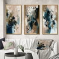 thumbnail image 1 of Designart "Abstract Reflections in Blue III" Abstract Framed Wall Art Set Of 3 - Blue Abstract Frame Gallery Set For Office Decor, 1 of 7
