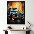 thumbnail image 1 of Designart "Abstract Retro Auto Reminiscence I" Car Vintage Floater Framed Wall Decor, 1 of 5