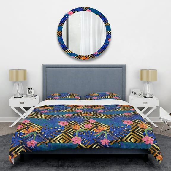 Designart 'Abstract Retro Design I' Mid-Century Modern Duvet Cover Set