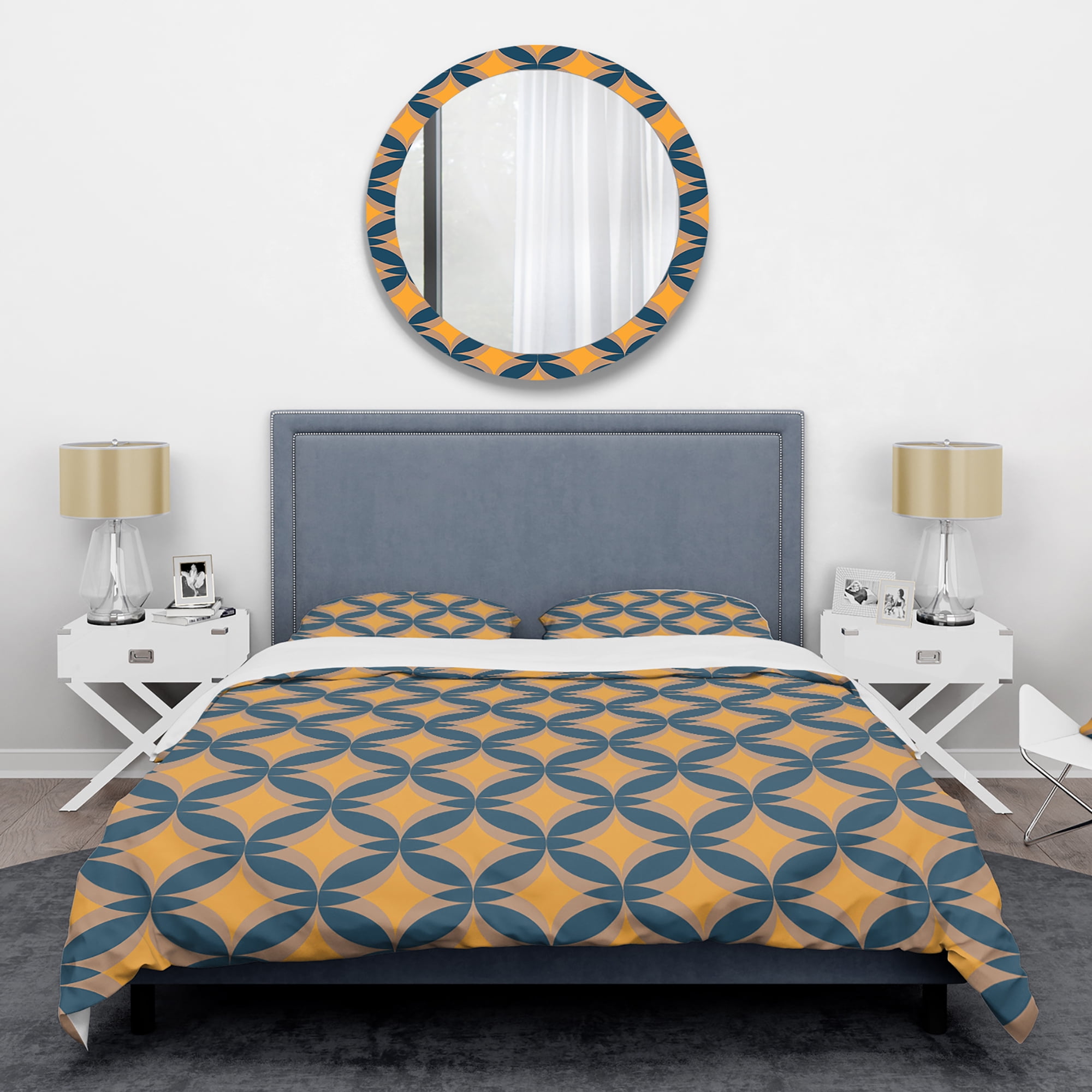 Designart 'Abstract Retro Design III' Mid-Century Modern Duvet Cover Set