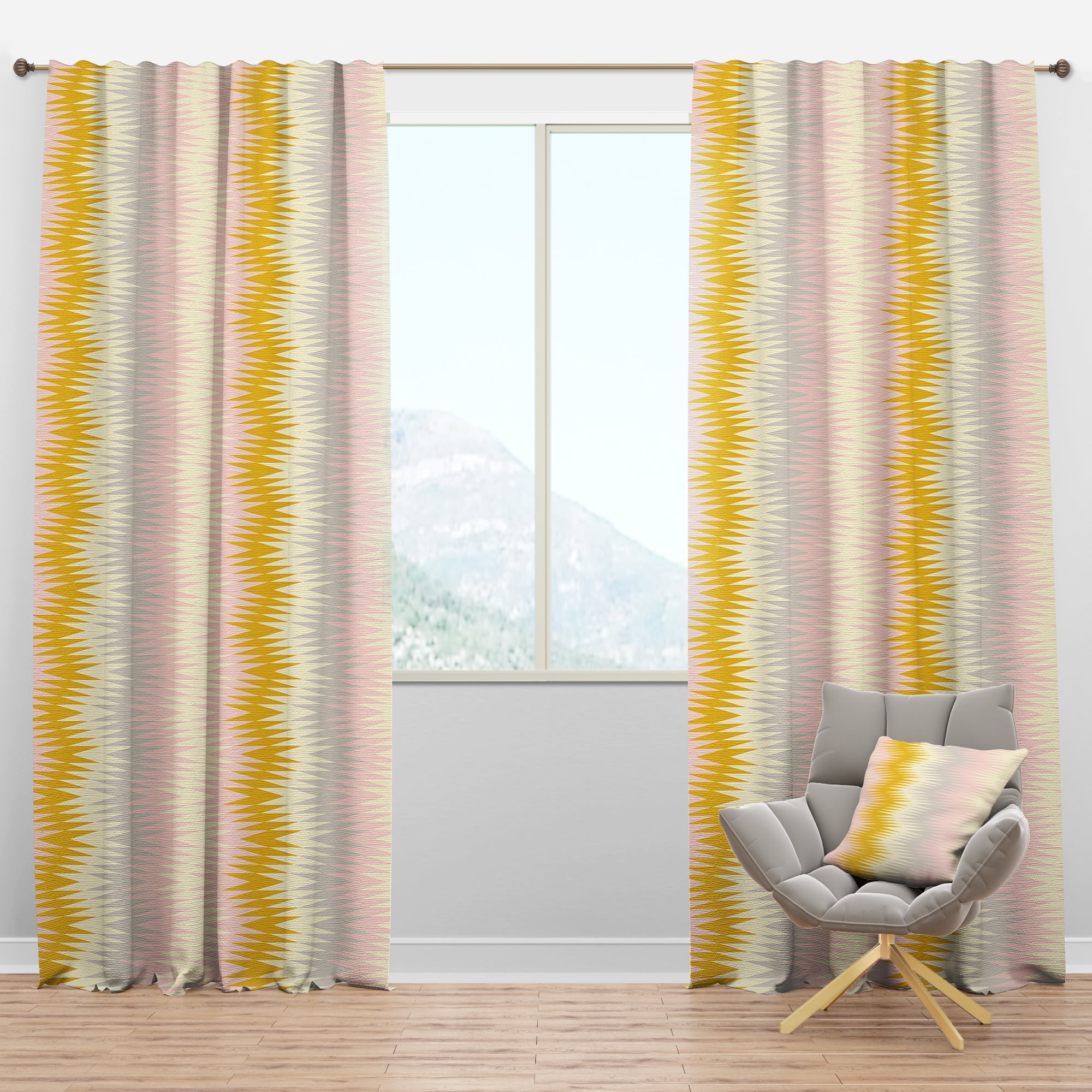 Designart 'Abstract Retro Design IV' Mid-Century Modern Blackout Curtain Panel