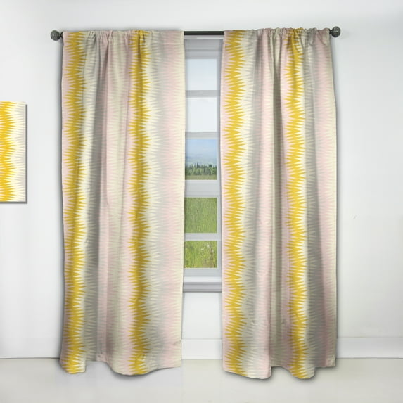 Designart 'Abstract Retro Design IV' Mid-Century Modern Curtain Panel