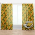 thumbnail image 1 of Designart 'Abstract Retro Design In Yellow and Green ' Mid-Century Modern Curtain Panel, 1 of 4