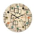 thumbnail image 1 of Designart 'Abstract Retro Design Pattern II' Mid-Century Modern Wood Wall Clock, 1 of 5