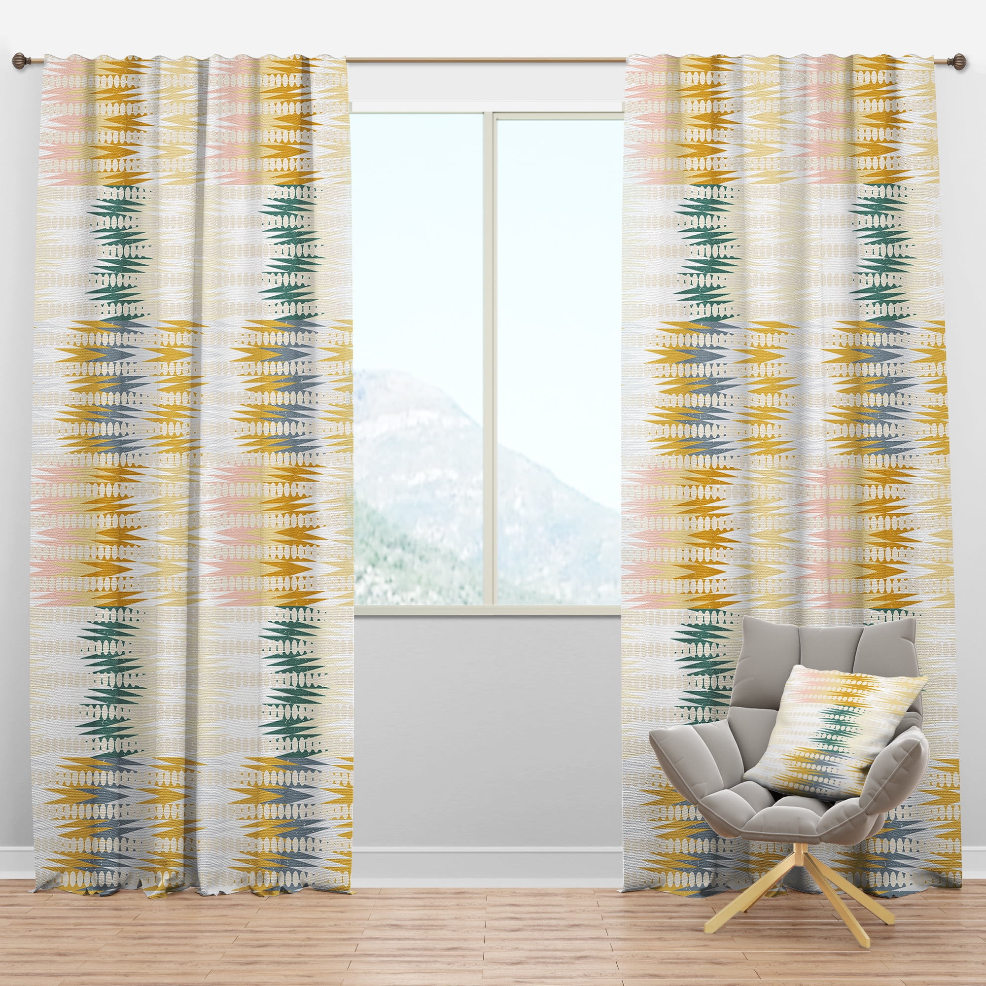 Designart 'Abstract Retro Design VIII' Mid-Century Modern Blackout Curtain Panel