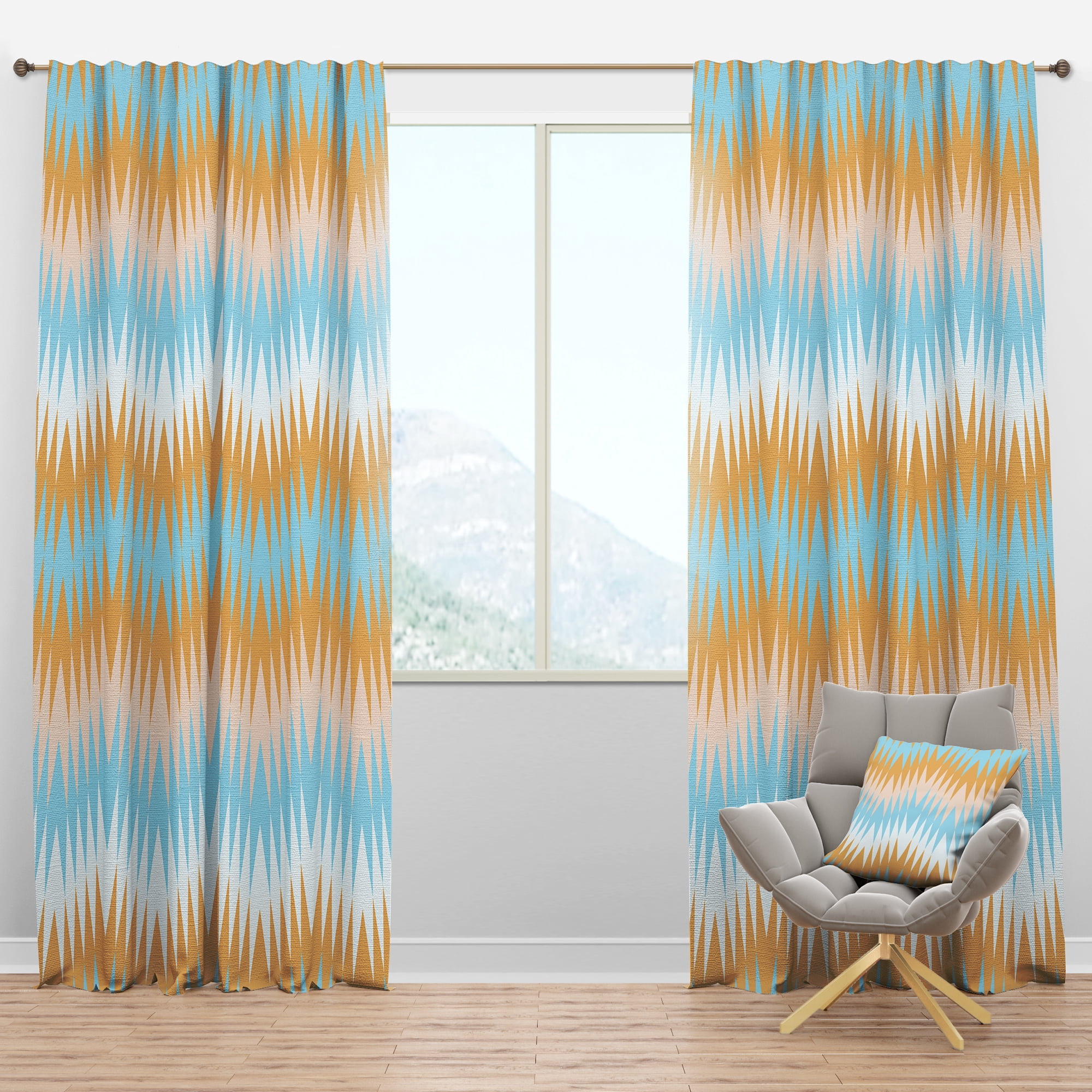 Designart 'Abstract Retro Design XI' Mid-Century Modern Blackout Curtain Panel