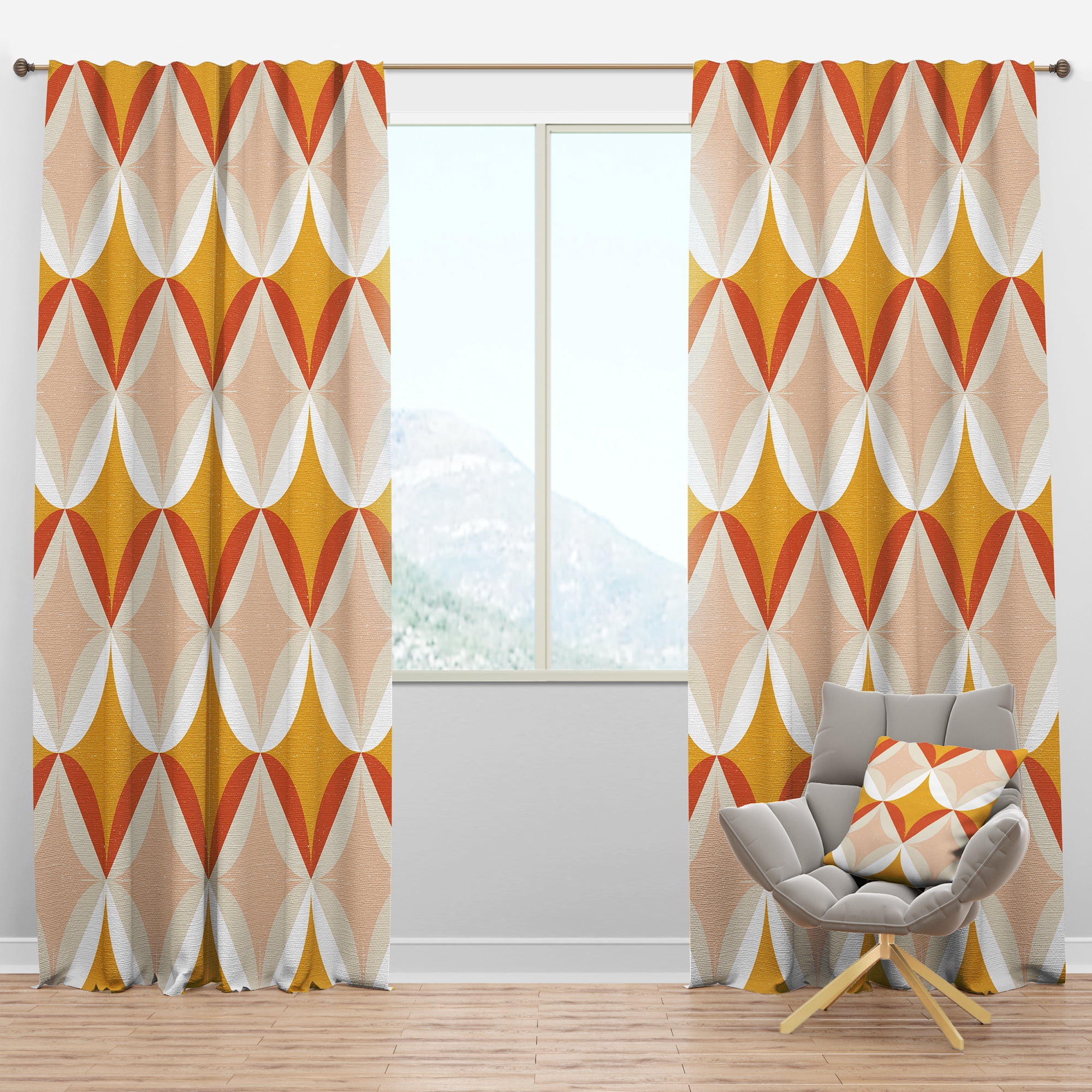Designart 'Abstract Retro Design XII' Mid-Century Modern Blackout Curtain Panel
