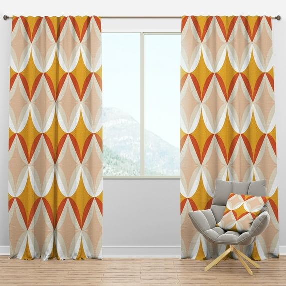 Designart 'Abstract Retro Design XII' Mid-Century Modern Blackout Curtain Panel