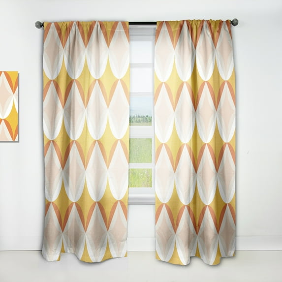 Designart 'Abstract Retro Design XII' Mid-Century Modern Curtain Panel