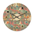 thumbnail image 1 of Designart 'Abstract Retro Design XVII' Mid-Century Modern Wood Wall Clock, 1 of 5